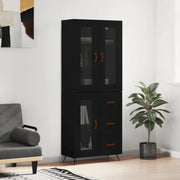 Credenza Nera 69,5x34x180 cm in Legno Multistrato 3198570