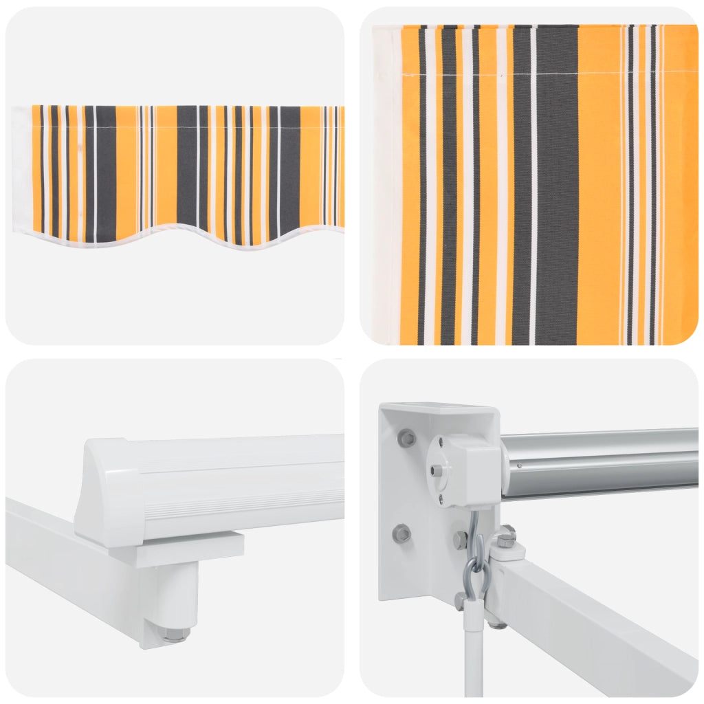 Ombrellone Retrattile Manuale Striscia Multicolore 450x300 cm