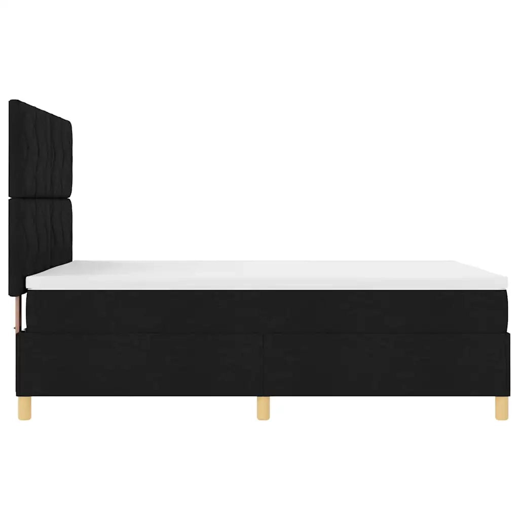 Letto a Sorgente LED con materasso Nero 140 x 190 cm Tessuto 3343175