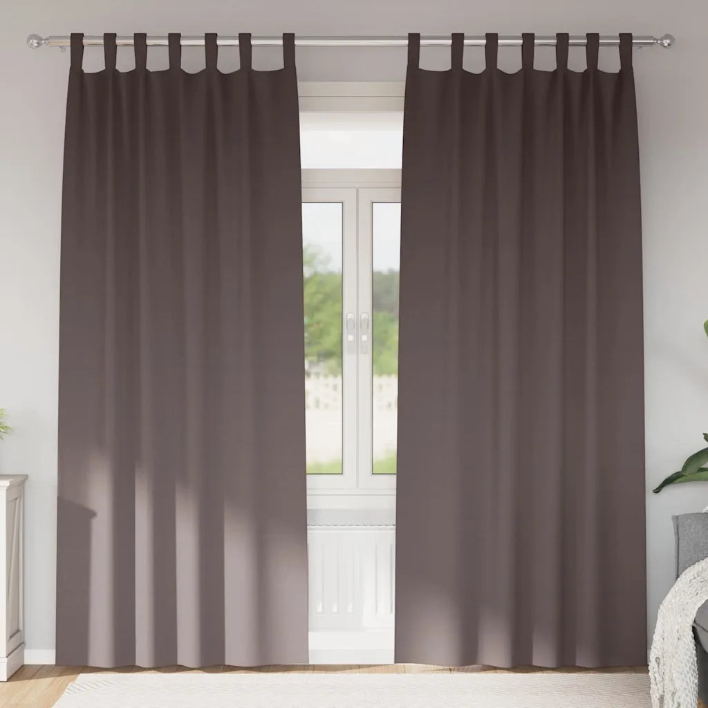 Tende Blackout con Anelli 2 pcs Marrone Scuro 260 x 140 cm 4107557