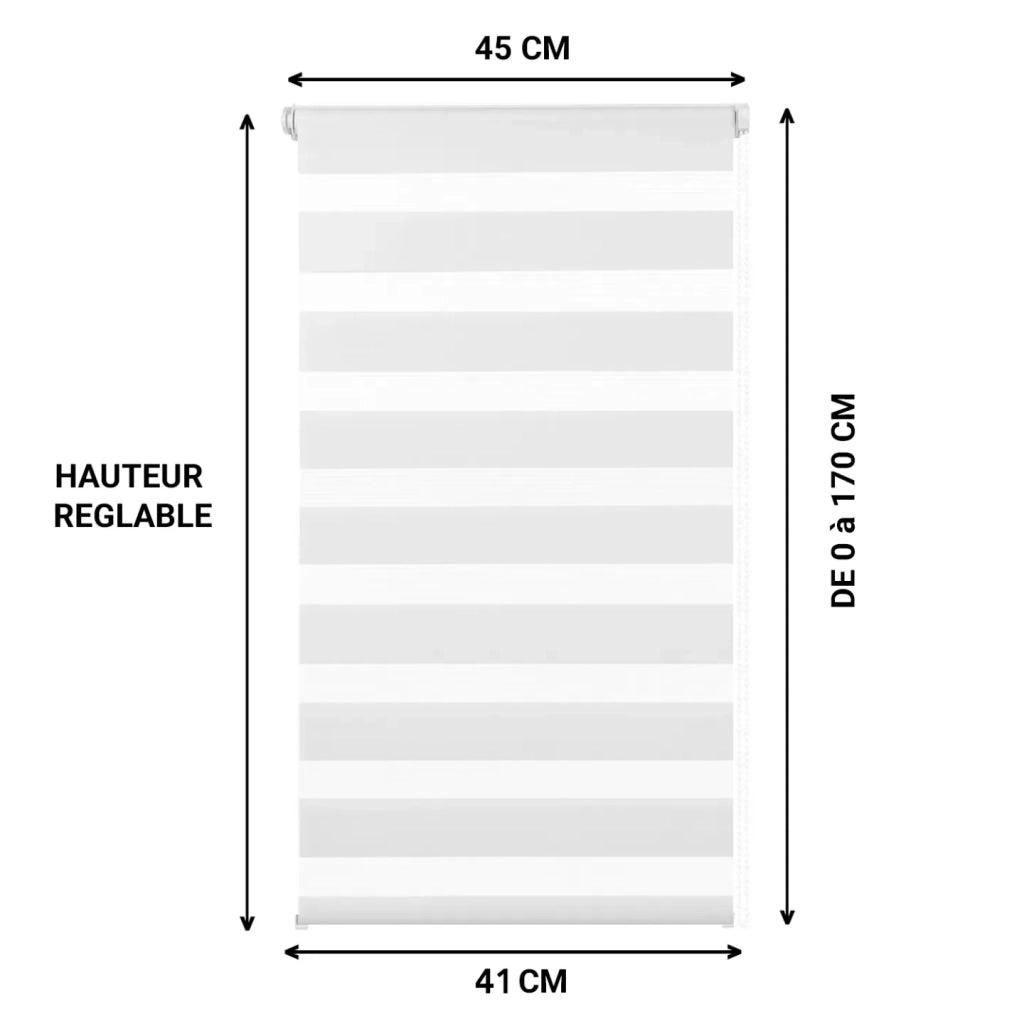 IDMarket - Set di 2 tende a rullo, giorno e notte, 45x170 cm, bianco