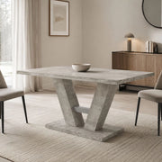 Liteneso, Tavolo Fisso 6 Posti, 137x90x76h cm Grigio Cemento