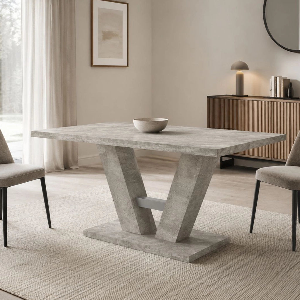 Liteneso, Tavolo Fisso 6 Posti, 137x90x76h cm Grigio Cemento