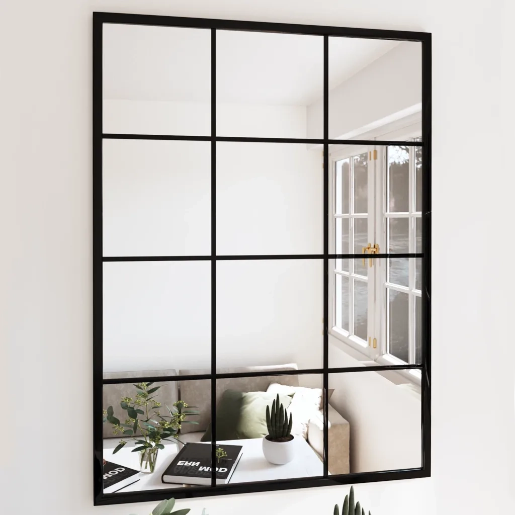 Specchio da Parete | Specchio decorativo Nero 80x40 cm in Metallo