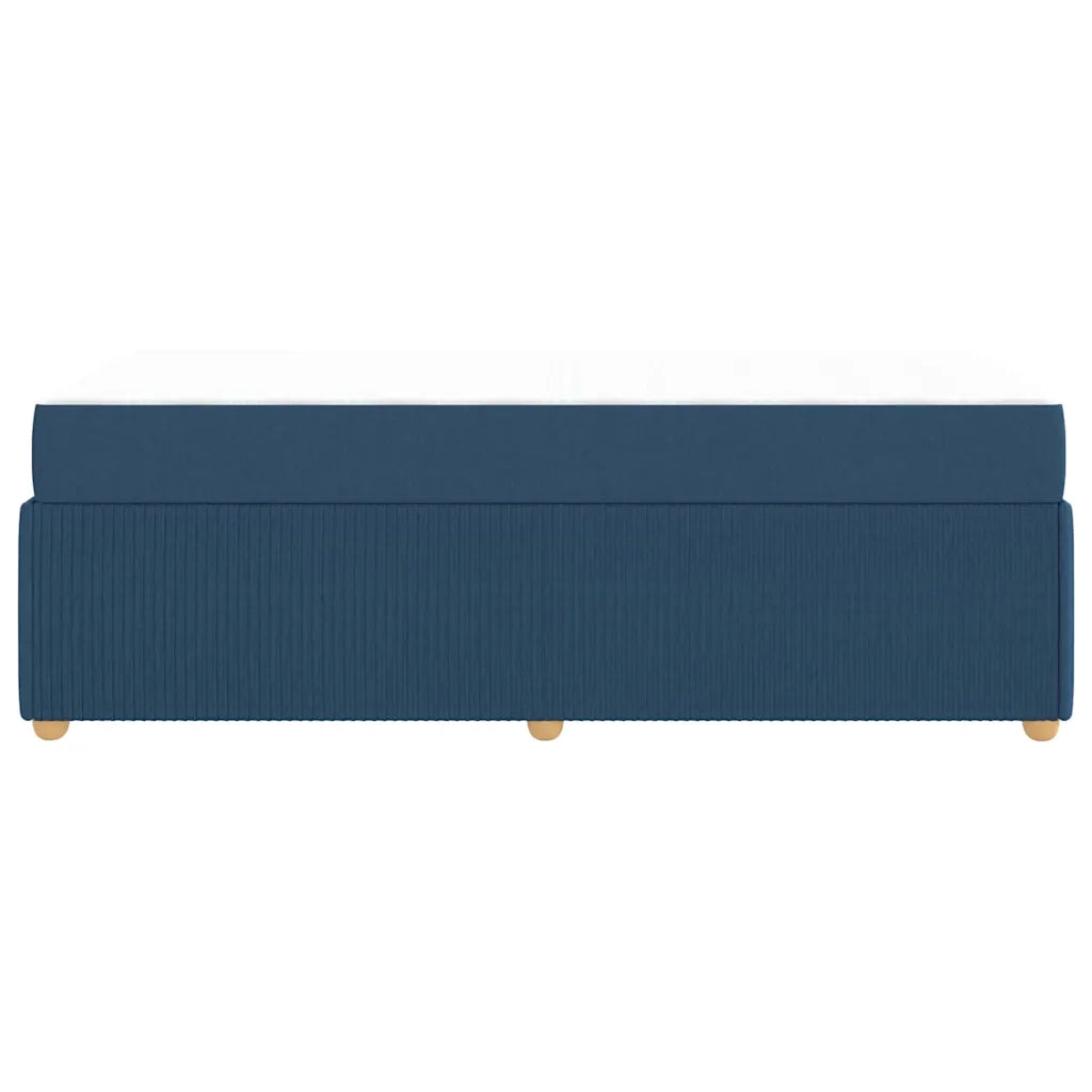 Struttura del letto con materasso Blu 90 x 200 cm Tessuto