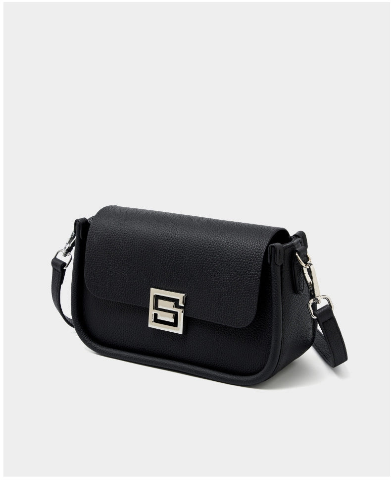 Borsa a tracolla da donna TOGO in vera pelle nera