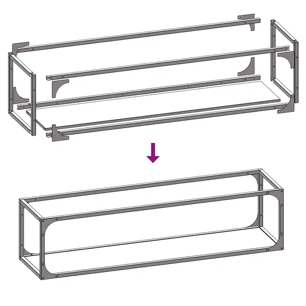 Rastrelliera per Legna da Ardere Nera 25x25x100 cm CFW5008672