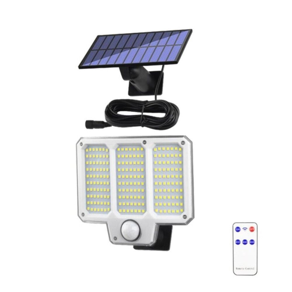 FARO ENERGIA SOLARE LED FARETTO ESTERNO 42W SENSORE MOVIMENTO 210 LED LF-2501A