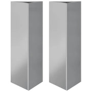 2 pz Fioriere | Cassetta per fiori | Vaso Triangolari 30x26x75 cm in Acciaio Zincato