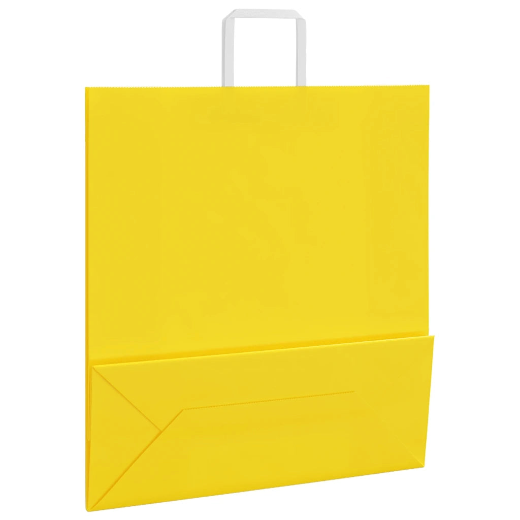 Sacchetti di Carta 250 pz con Manici Gialli 45x17x48 cm