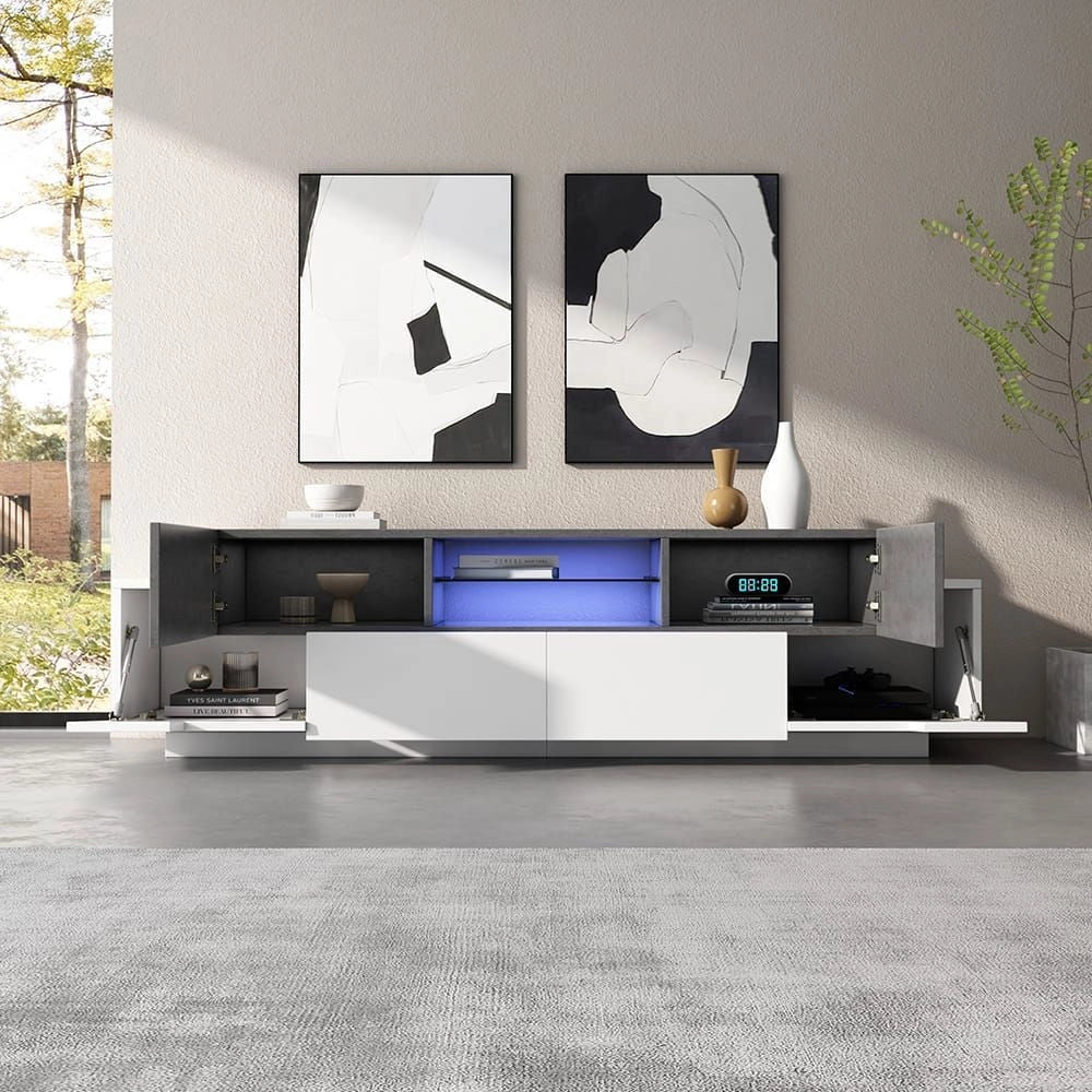 Media center gaming - Xylo - Bianco/grigio vetrine per 80"