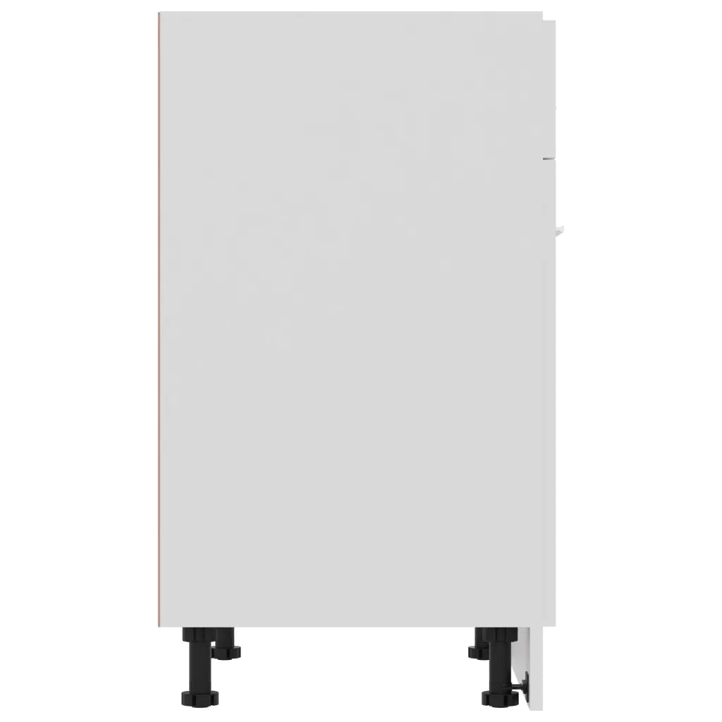 Mobiletto da cucina moderno in stile scandinavo con cassetti pratico contenitore 60 x 46 x 81 cm legno composito bianco 02_0047663