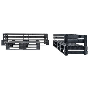 Set Divani da Giardino su Pallet 6 pz Nero in Legno 277436