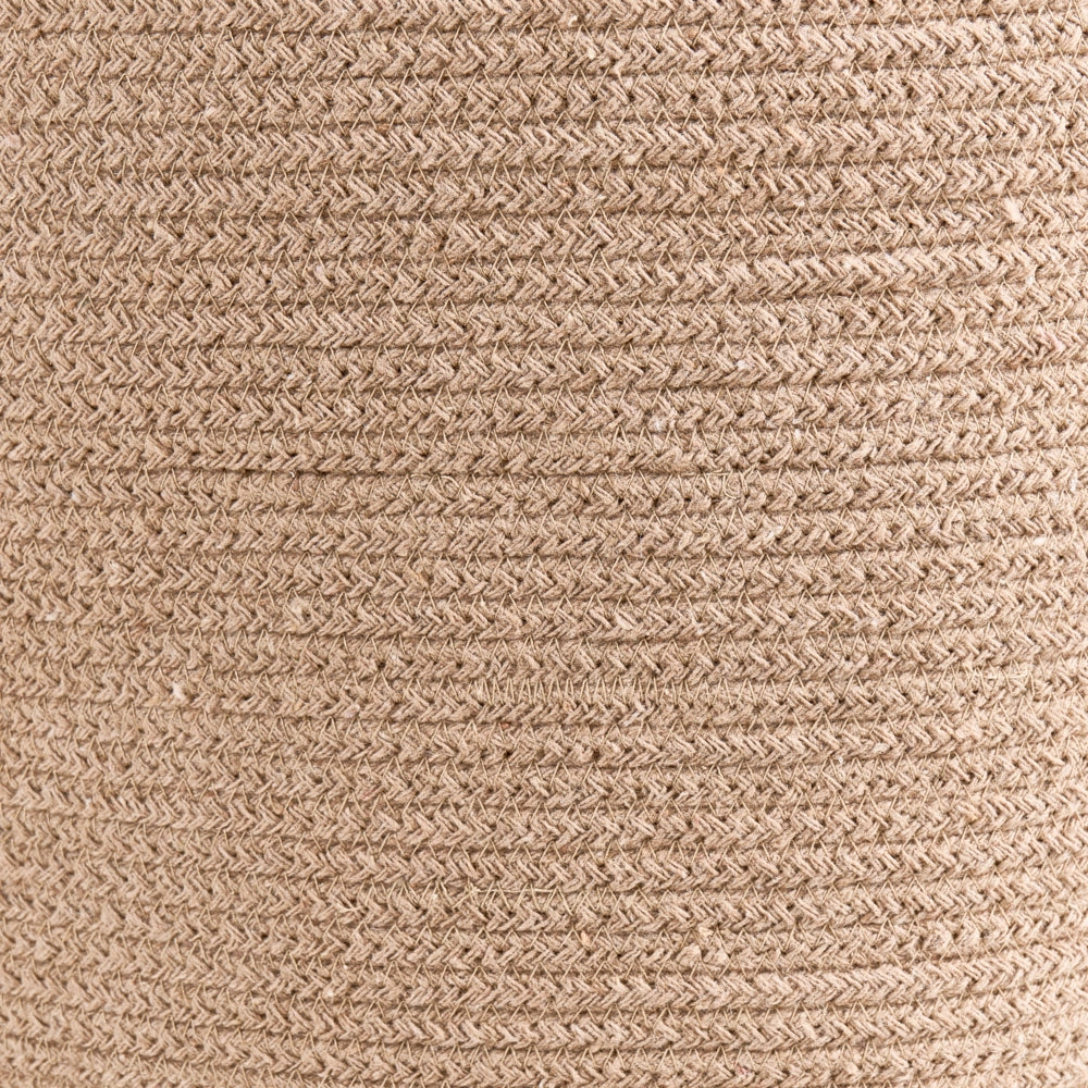 Cesto portaoggetti in cotone beige con coperchio, cesto per la biancheria, accessori in stile boho