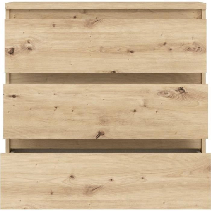 Cassettiera CHELSEA 3 cassetti - 77,2 cm - Decoro rovere artigianale