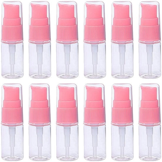 Pompa a spruzzo 10ml/0,33oz - 12 pezzi - Riutilizzabile - Materiale plastico - Compatta - Portatile - Duratura e riciclabilità - Contenitore per cosmetici