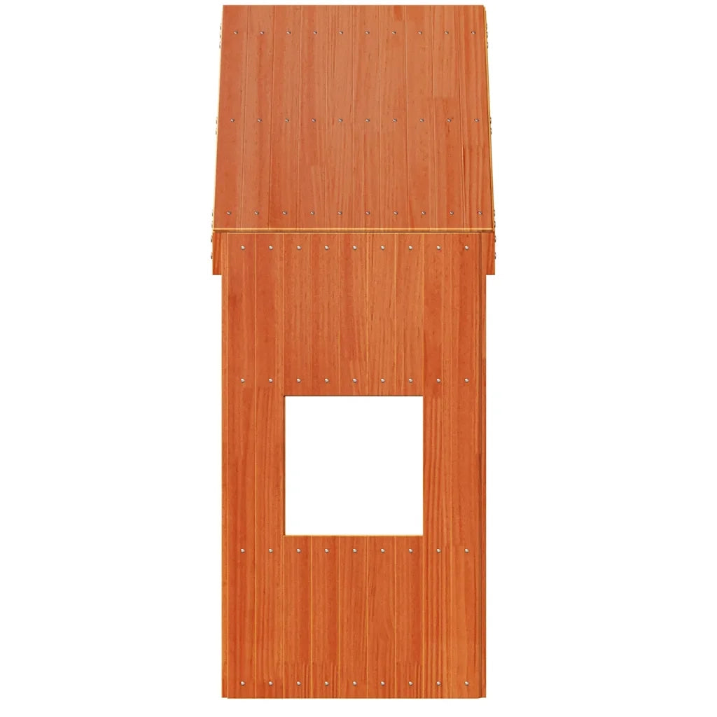 Tetto Letto Bambini Marrone Cera 55x84x132 Legno Massello Pino