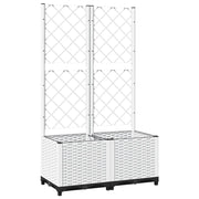 Fioriera | Cassetta per fiori | Vaso da Giardino con Graticcio Bianco 80x40x136 cm PP