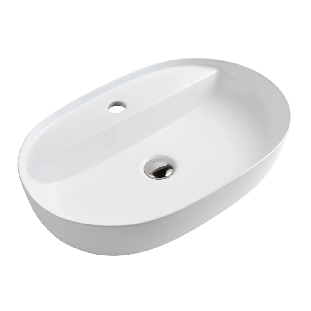 Lavabo da appoggio ovale LINPH cm 81x41 Bianco lucido