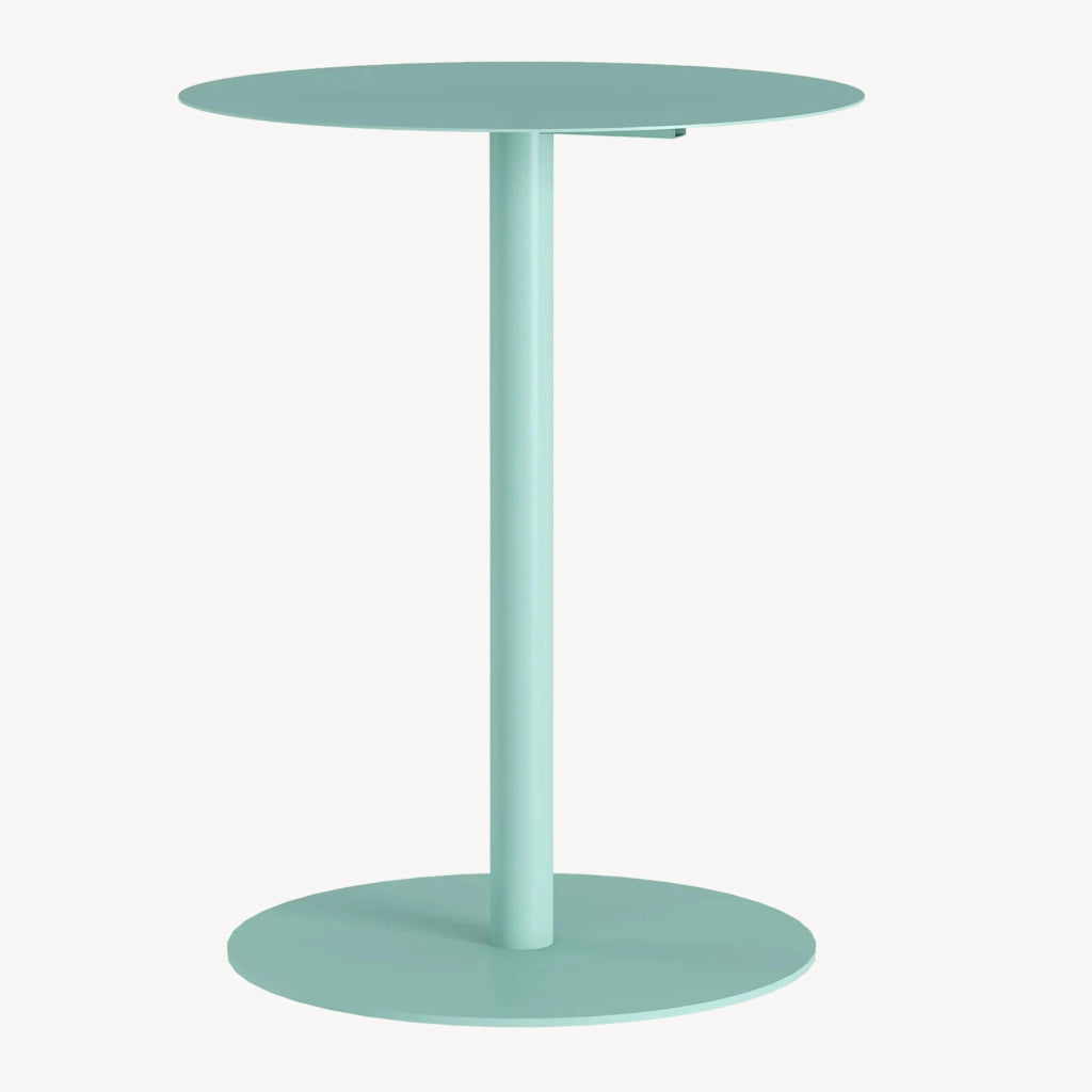 Tavolino Laterale da Divano Nastätten Metallo Piano Rotondo - Menta Verde [en.casa]