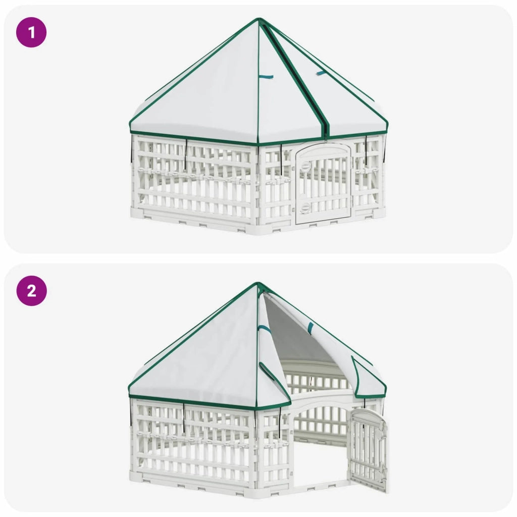 Panchetto per Cani a 6 Pannelli Bianco 122 x 106 x 79 cm 42027218