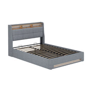 Vitalispa Letto imbottito Grigio/quercia con LED e connessione USB
