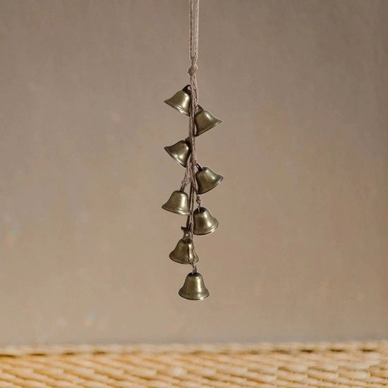 Campana decorativa a forma di orologio, suono di vento, 8 campane in bronzo, decorazione per interni.