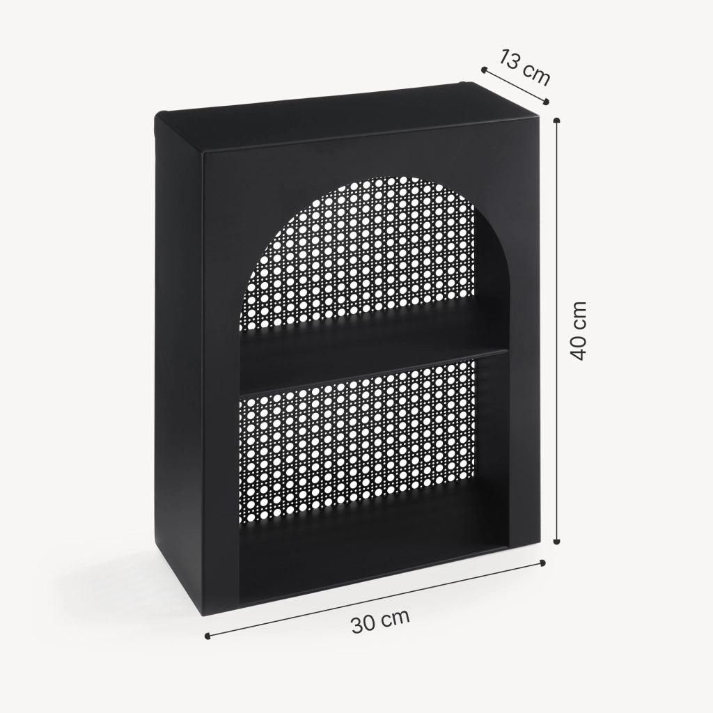 Scaffale da Parete Jäller Design Arcuato 40x30x13 cm Nero [en.casa]