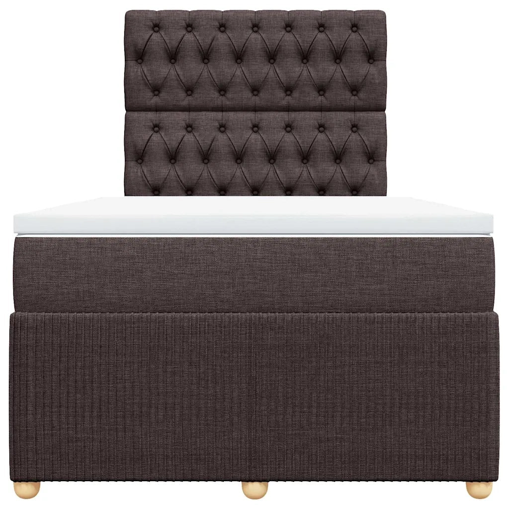 Giroletto a Molle con Materasso Marrone Scuro 120x200cm Tessuto 3294333
