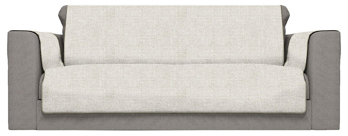 Copridivano con Copri Braccioli Seduta 60 cm in Poliestere Beige