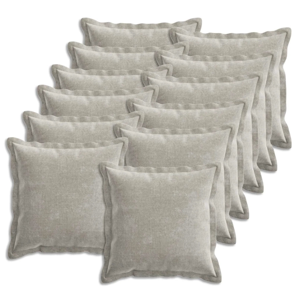 Federa 12 pcs HOUTEN Grigio Chiaro 50 x 50 cm Tessuto Chenille 919146