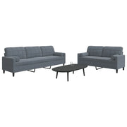 vidaXL Set di Divani 2 pz con Cuscini e Rinforzi Grigio Scuro Velluto