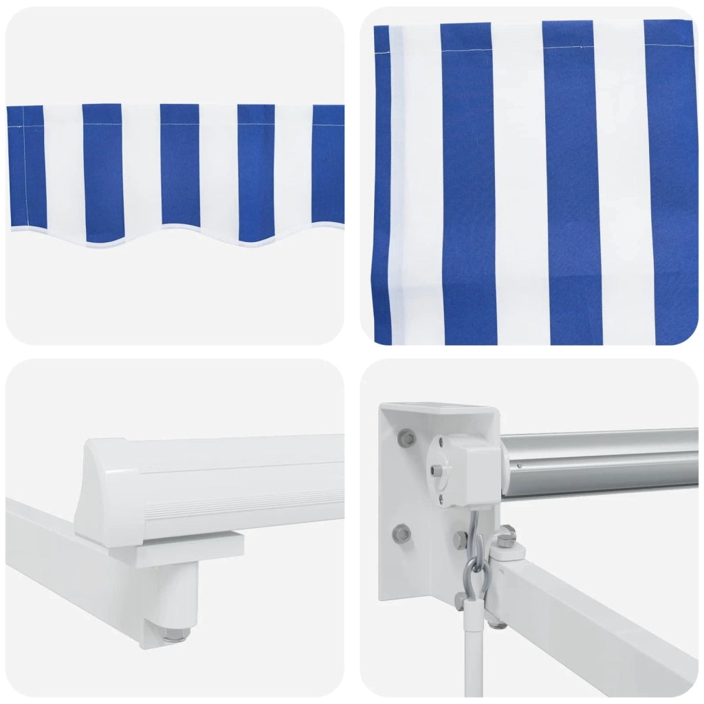 Tenda da Sole | Tenda retrattile Blu e Bianco 4 x 2 m