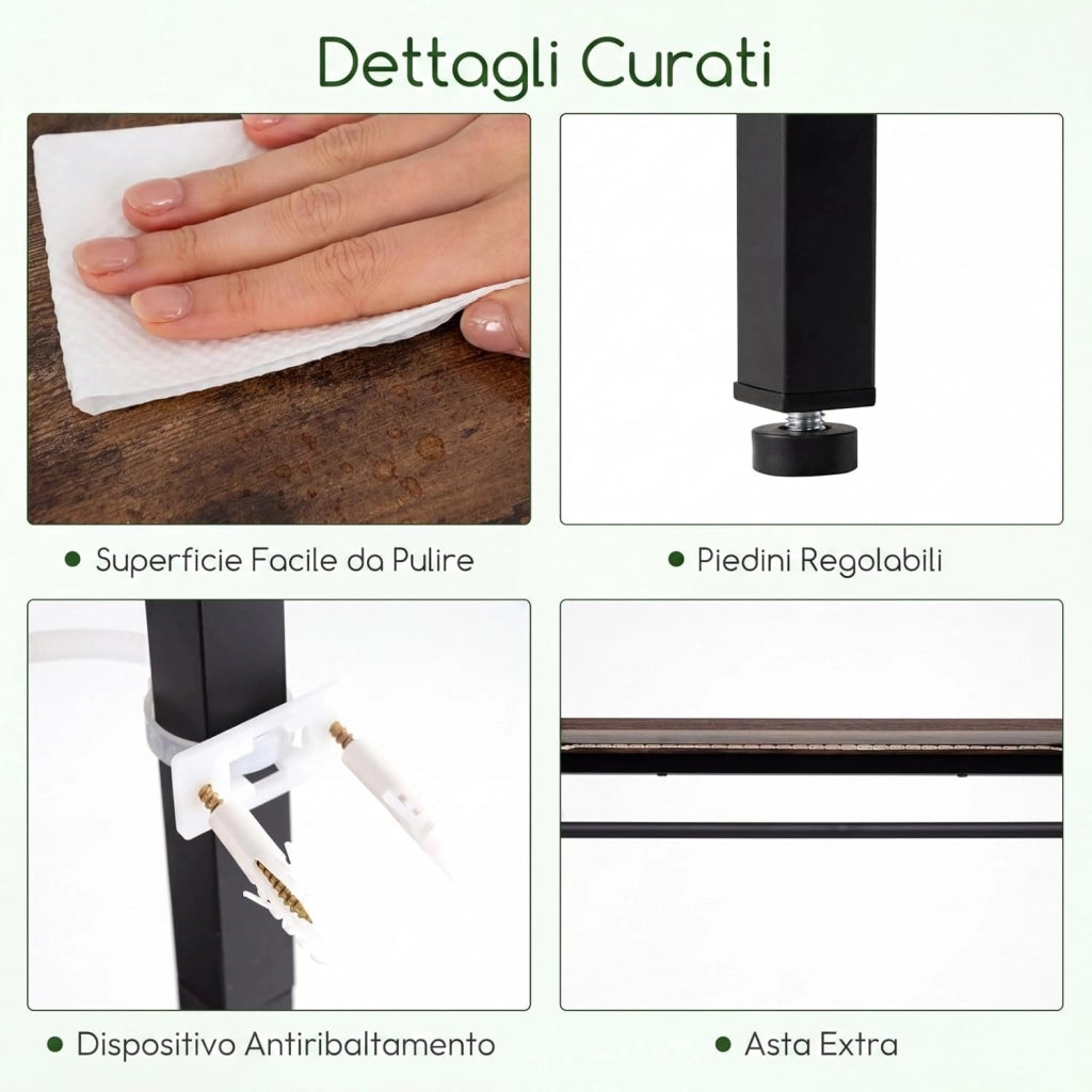 Scaffale Portapiante con Luci Regolabili, Scaffale Portavasi a 10 Ripiani con Telecomando e 4 Modalità d'Illuminazione, Portafiori da Interno ed Esterno in Legno e Metallo, Marrone