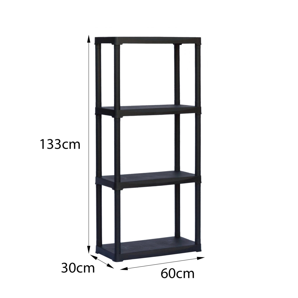 Scaffale a 2 ripiani in Akay, Scaffalatura multiuso per interno o esterno, 100% Made in Italy, cm 60x30h133, colore Antracite