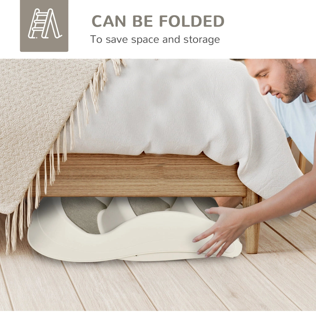Scaletta per Cani e Gatti Pieghevole 3 Gradini Antiscivolo 49x38x38 cm  in Polipropilene Beige