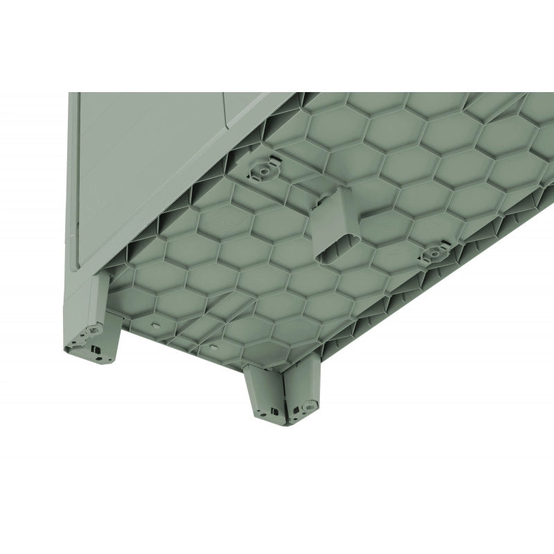 Armadio portascope da esterno in resina 80x44x182 cm - Impermeabile IPX3 Resistente UV - 8 ripiani - Grigio/Verde riciclato - Planet Outdoor Multispace - Keter