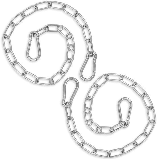 Catena in acciaio inossidabile 2 pezzi - 50 cm - connessione a carabina - 3 mm - catena a ganci - duratura garantita - resistente all'usura - catena a ganci