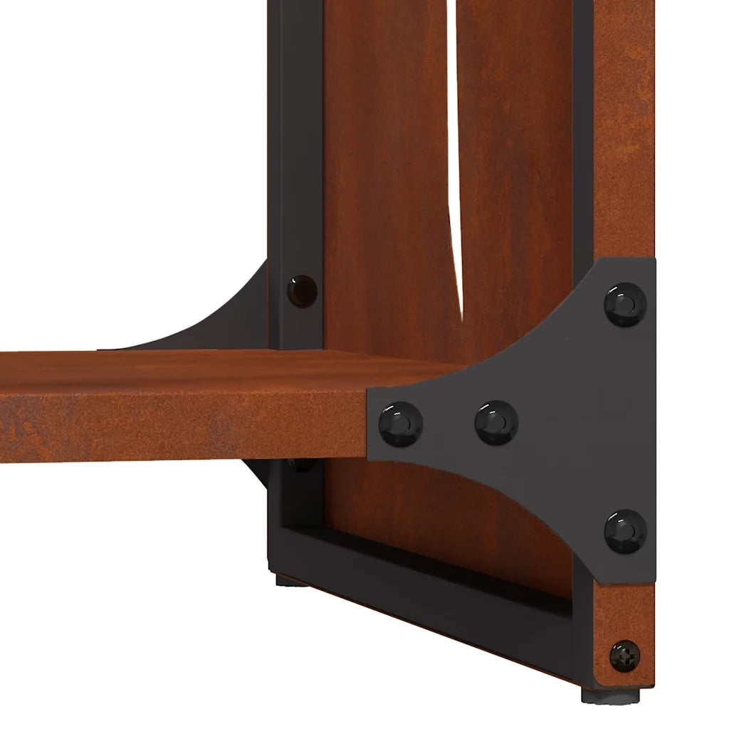 vidaXL Rastrelliera per Legna da Ardere 40x30x80 cm in Acciaio Corten