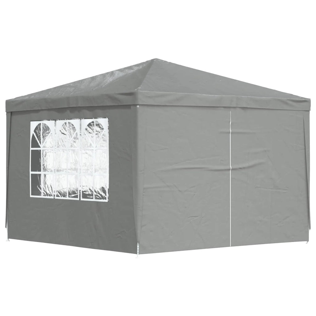 Tenda Party 300 x 300 x 255 cm Grigio Chiaro PE e Acciaio