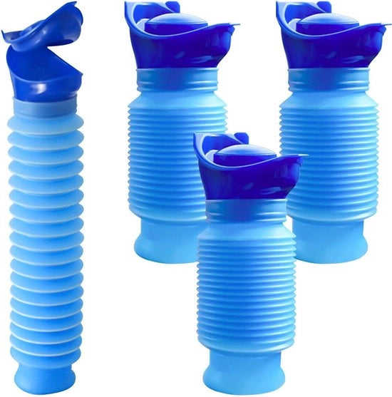 Urinario portatile - 4 pezzi, 750 ml - bagno in tasca per uomini e donne - contenitore per urina per emergenze - campeggio, auto, traffico, viaggio.