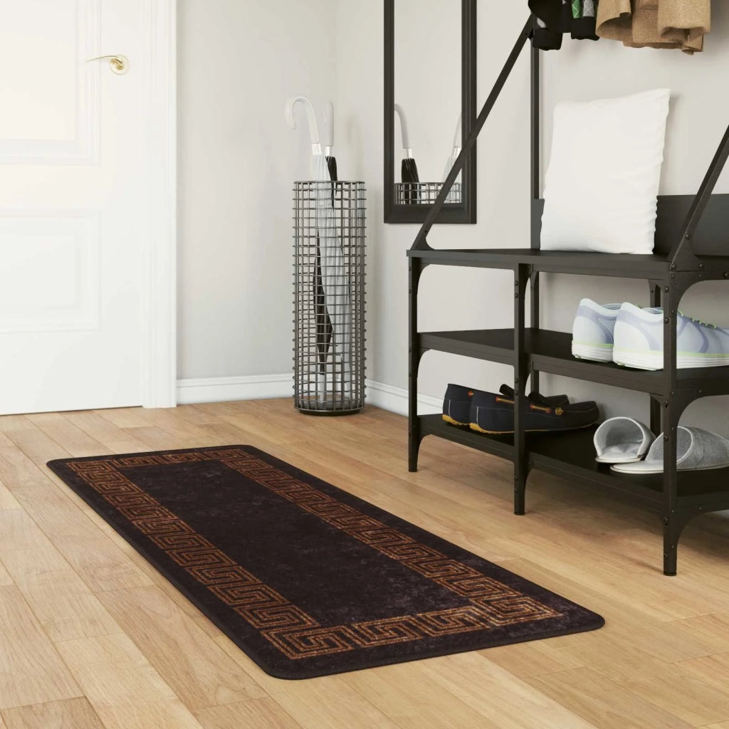 Runner Tappeto MARSA Nero 50 x 200 cm Poliestere e PVC
