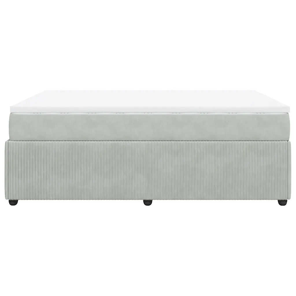 vidaXL Giroletto a Molle con Materasso Grigio Chiaro 140x200cm Velluto