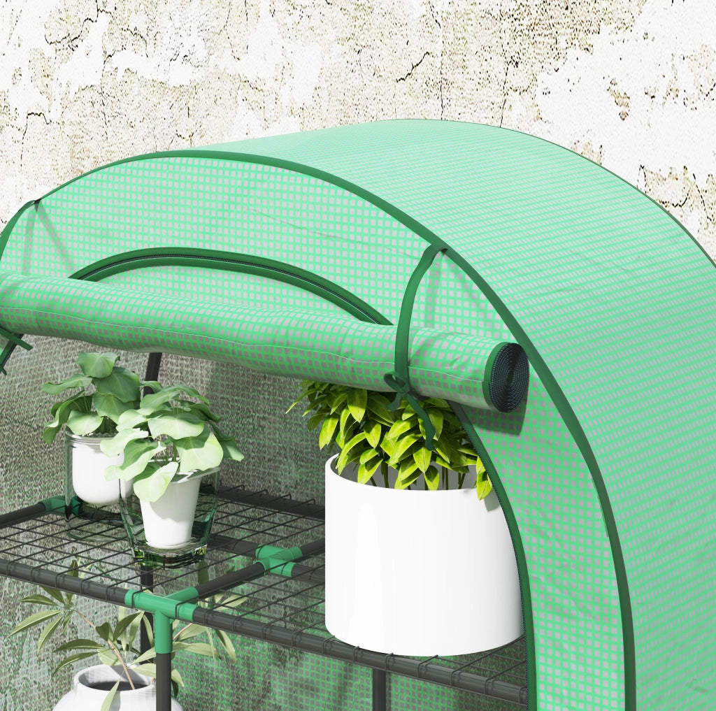 Serra da giardino in acciaio con 7 ripiani, 100 x 45 x 160 cm