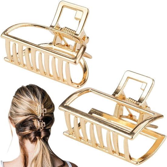 Spilla per capelli 4 cm - Metallica - Antiscivolo - Professionale - Duraturo - Design lucido - Ideale per regali - Clip per capelli