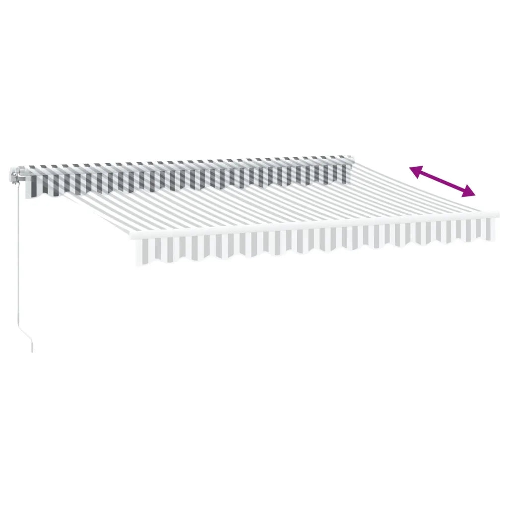 Tenda da Sole Retrattile Manuale con LED Antracite e Bianco 3215782