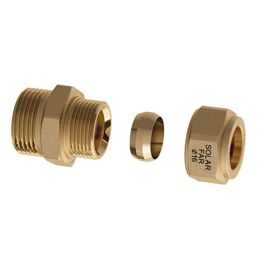 NIPPLE MASCHIO CON TENUTA METALLICA PER IMPIANTI SOLARI- 3/4 - Diam.  16- FAR- pezzi 1