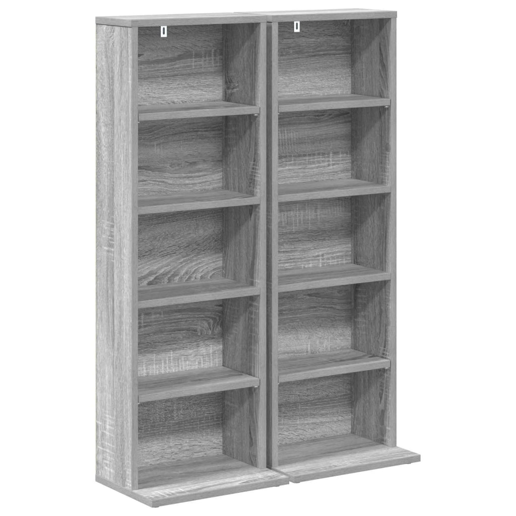 Mobile per CD 2 pz Sonoma grigio 33 x 23,5 x 97,5 cm 8012701