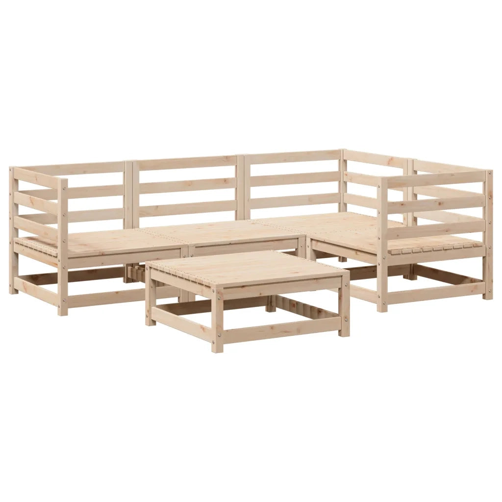Set Divani da Giardino 5 pz | Set Salotto da Giardino in Legno Massello di Pino