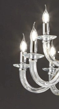 LUMETTO RAVEL CRISTALLO E CROMO ATTACCO E27 1 LUCE H.39+24CM